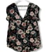 Halogen Blouse Top Women's XS Multicolor Floral Polyester V-Neck Cap Sleeve W275