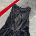 Alice + Olivia Black Natalia Velvet Lace Mini Dress