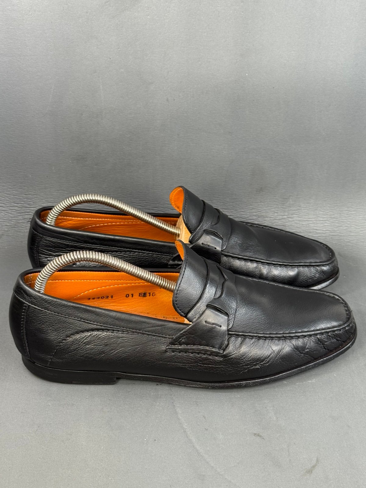 Santoni Luciano Black Leather Loafers – Men’s Size 10, Made in Italy