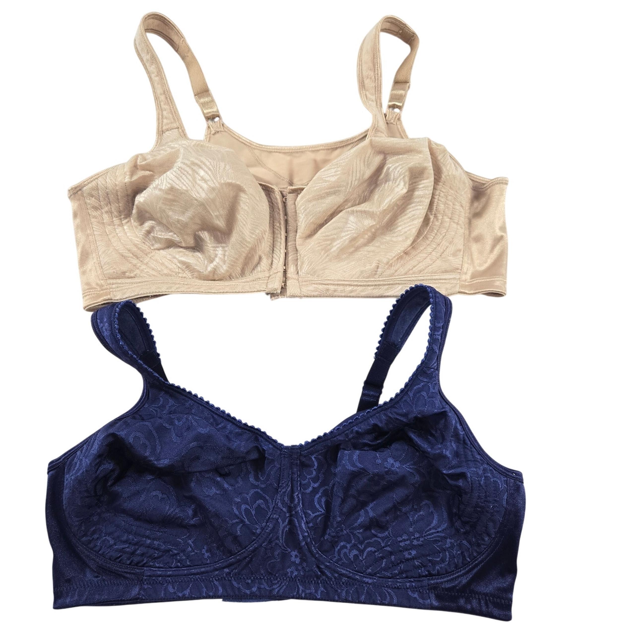 Playtex Bra Lot/2 42C 18 Hour Wirefree Blue Beige Nude Full Coverage 4745 E525
