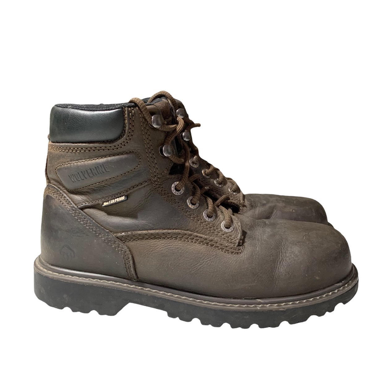Wolverine Mens Floorhand W10633 Brown 6 Waterproof Steel Toe Boots Size 9 EW