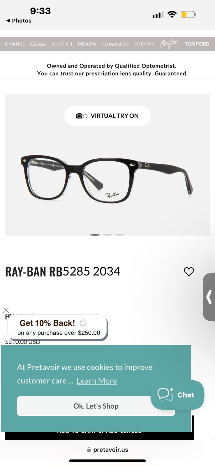 Ray Ban rectangle frames 5285 2034
