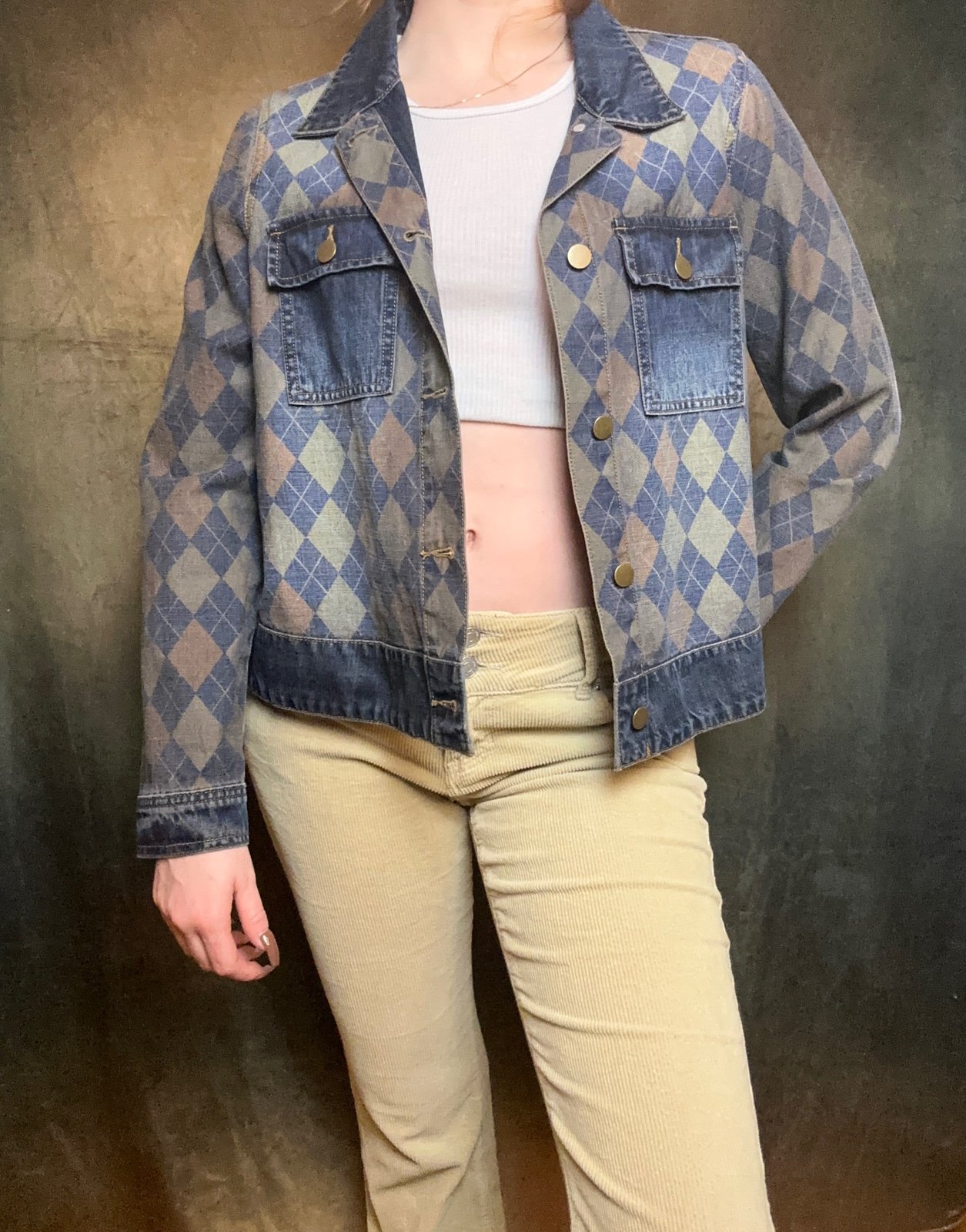Boutique Argyle Denim Jacket :-)