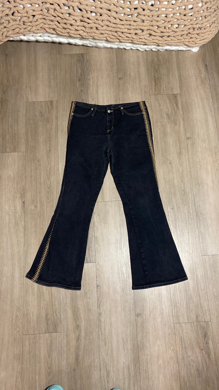 Vintage Watch LA black jeans high waisted made in USA. Tagged size 17 which is