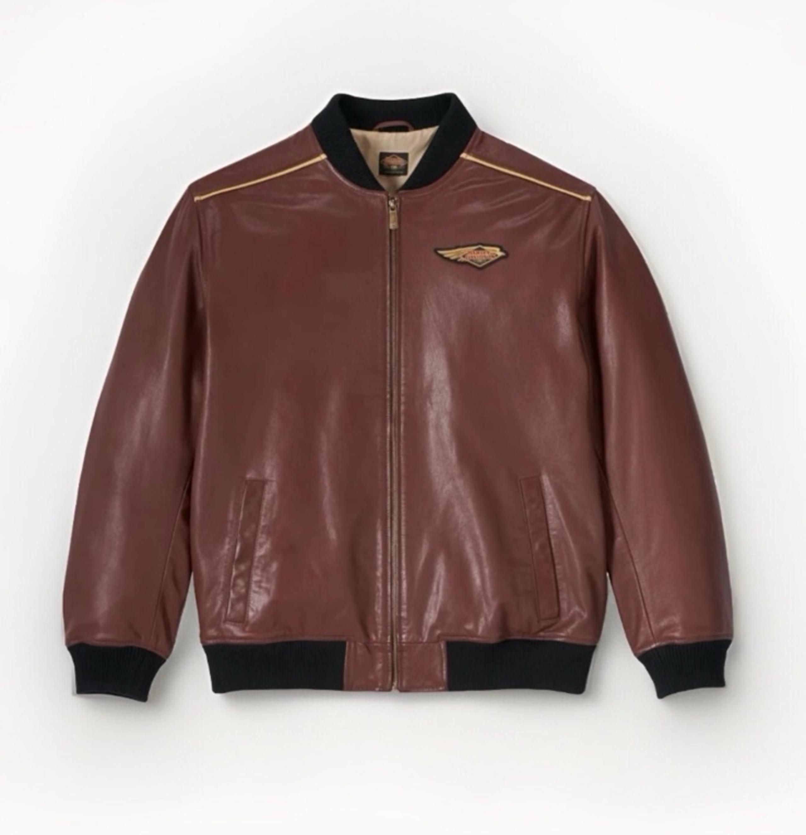NWT Harley Davidson Men's large 120th Anniversary 100% Leather Jacket Red