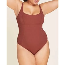 Andie Swim Havana Ribbed One Piece Swimsuit in Wild Ginger 2X NWT