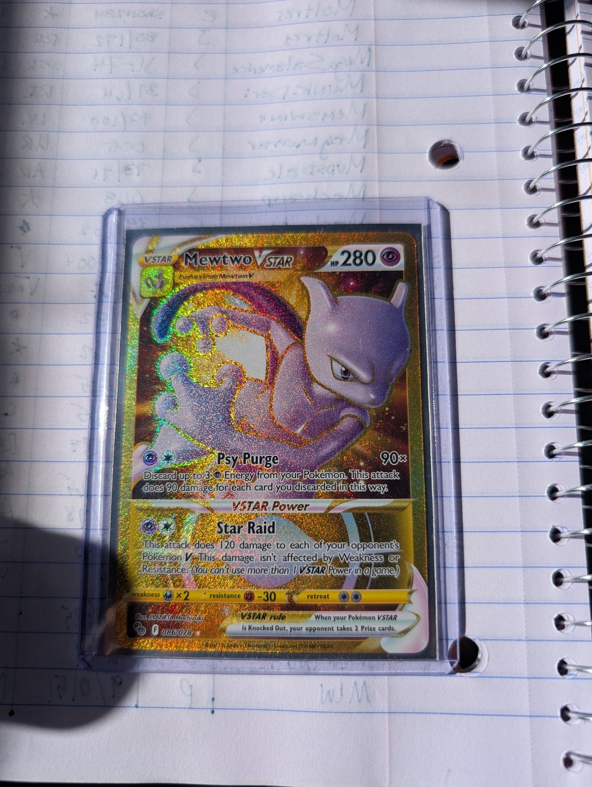 Pokémon Card - Mewtwo VSTAR Pokemon GO 086/078 Holo Secret Rare