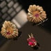 14kt gold Ruby set earring pendant