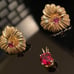 14kt gold Ruby set earring pendant