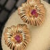 14kt gold Ruby set earring pendant