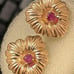14kt gold Ruby set earring pendant