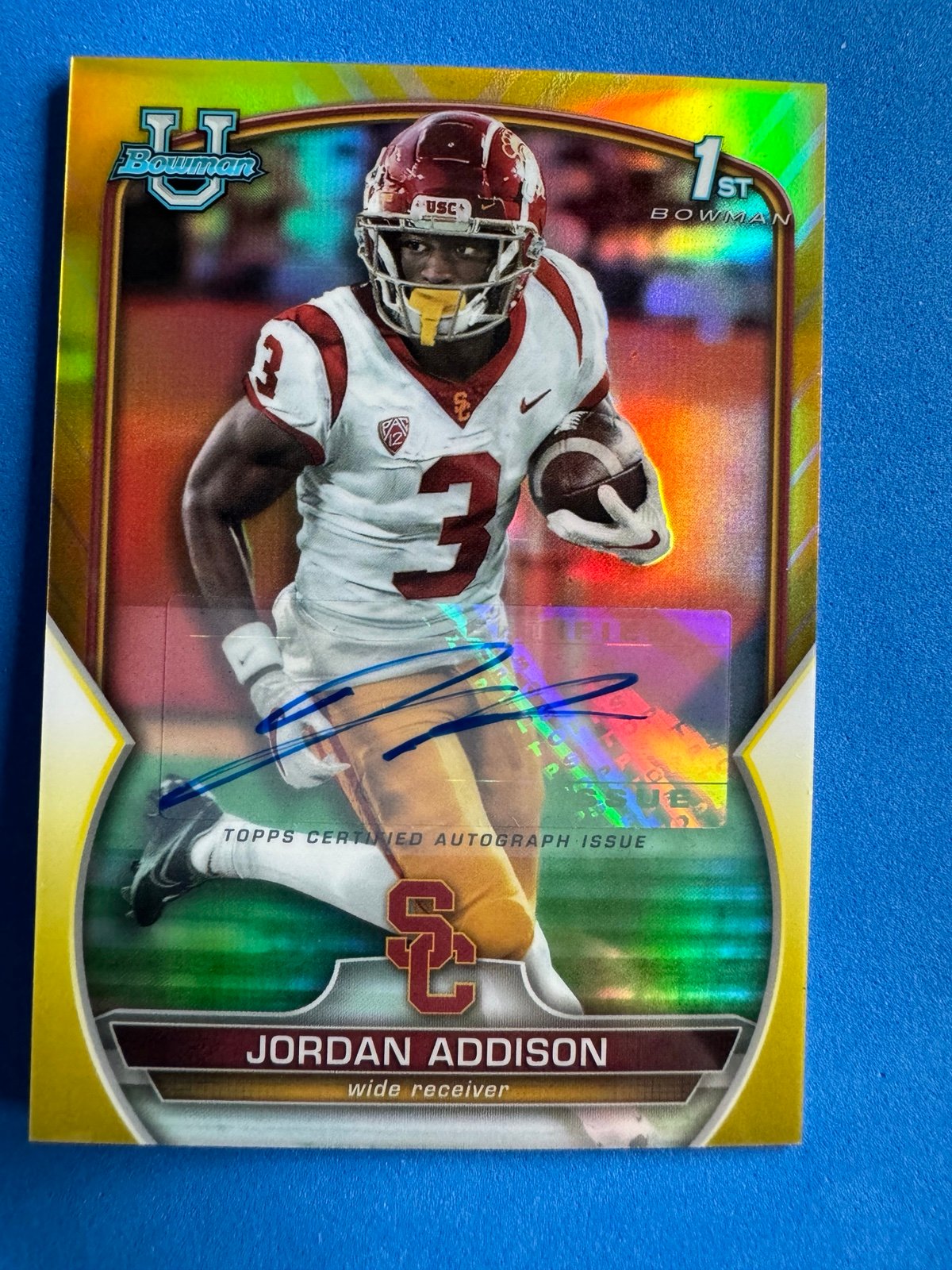 JORDAN ADDISON 2022 BOWMAN CHROME *U* 1ST GOLD