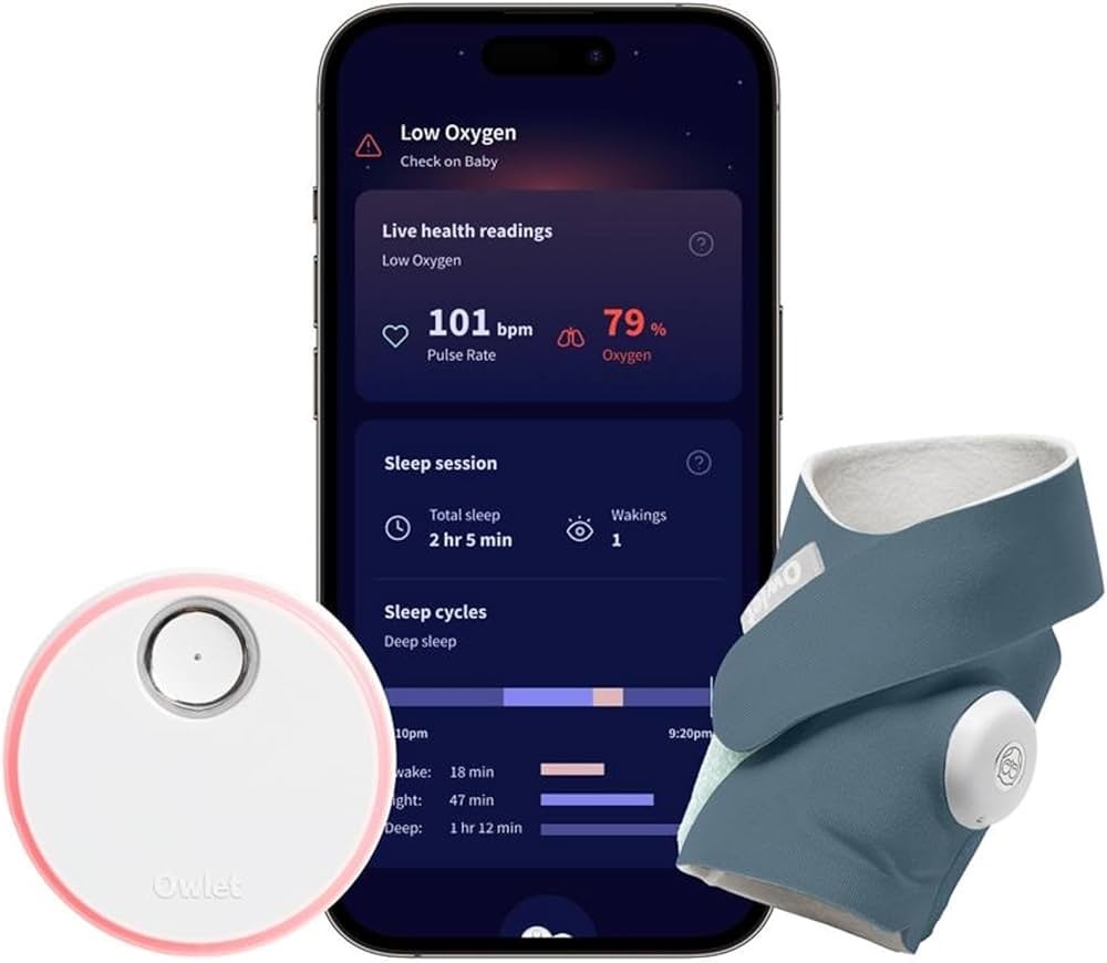 Owlet Dream Sock Smart Baby Monitor with Live Health Readings & Notifications