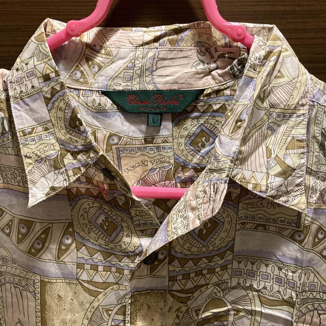 Olivia Rhodes Silk Aloha Shirt, Size L
