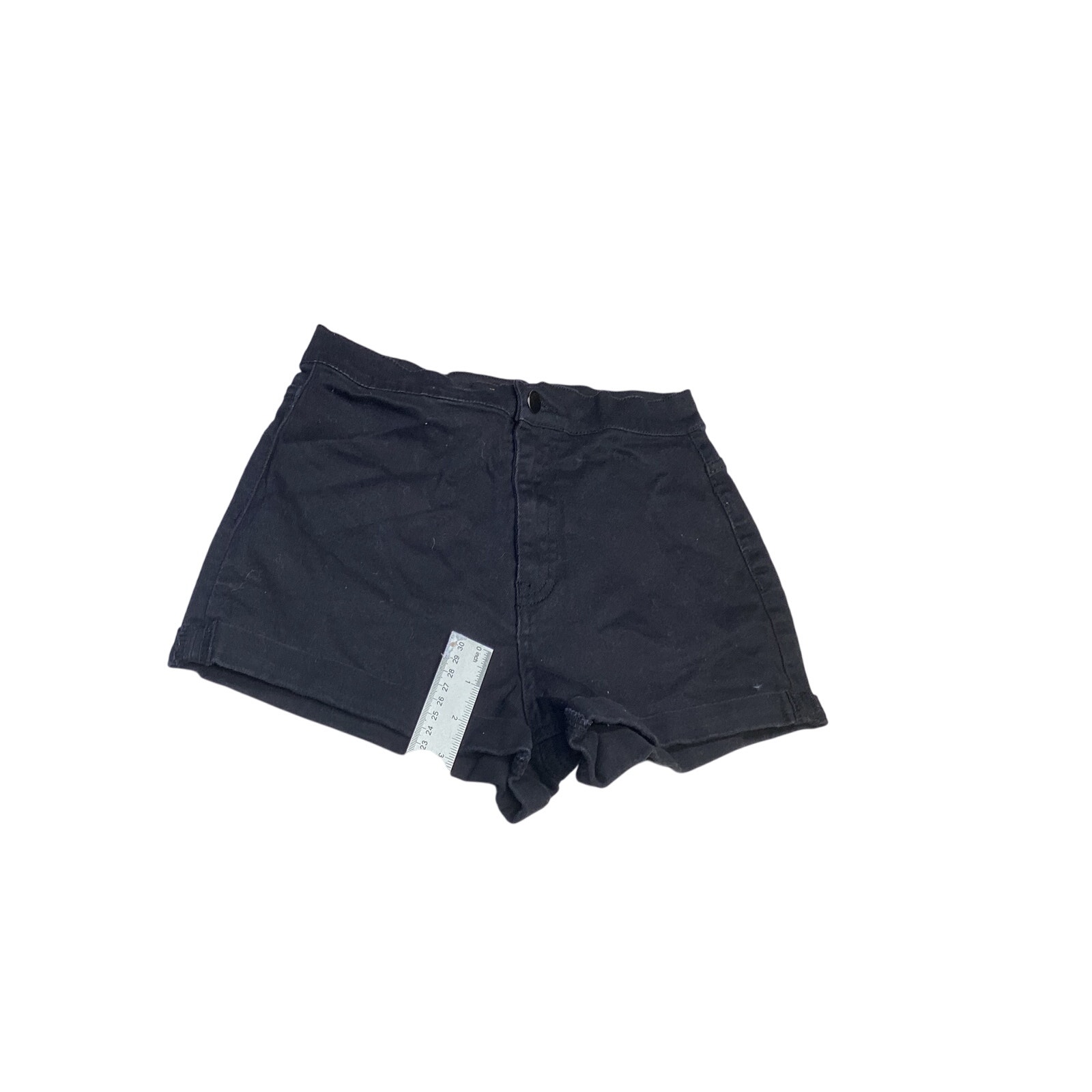 Forever 21 Women's High-Rise Sailor Jean Shorts Black Size 27