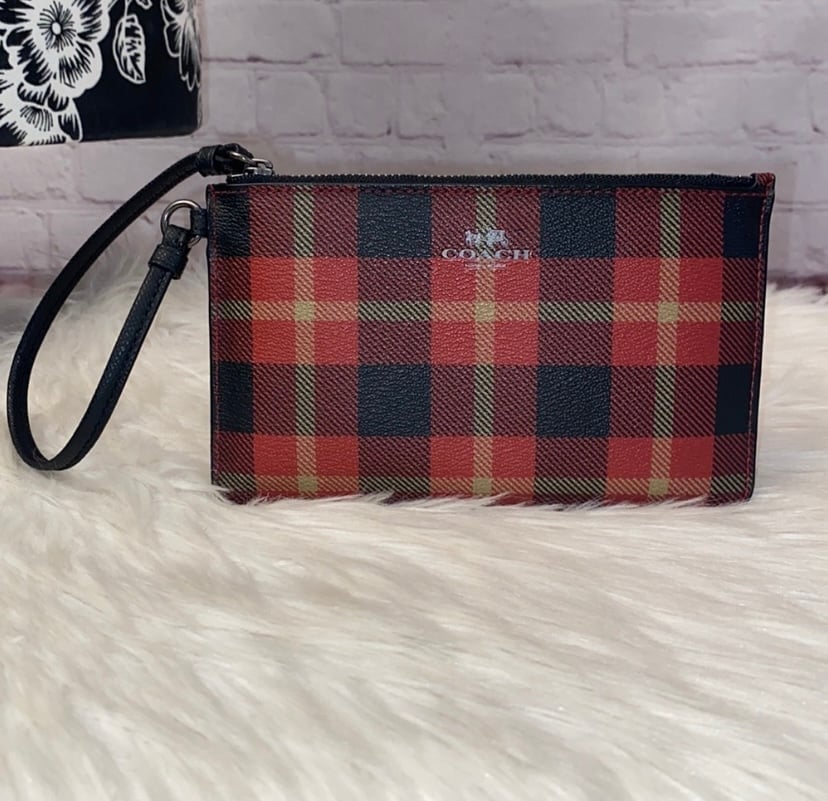 COACH Plaid Wristlet
