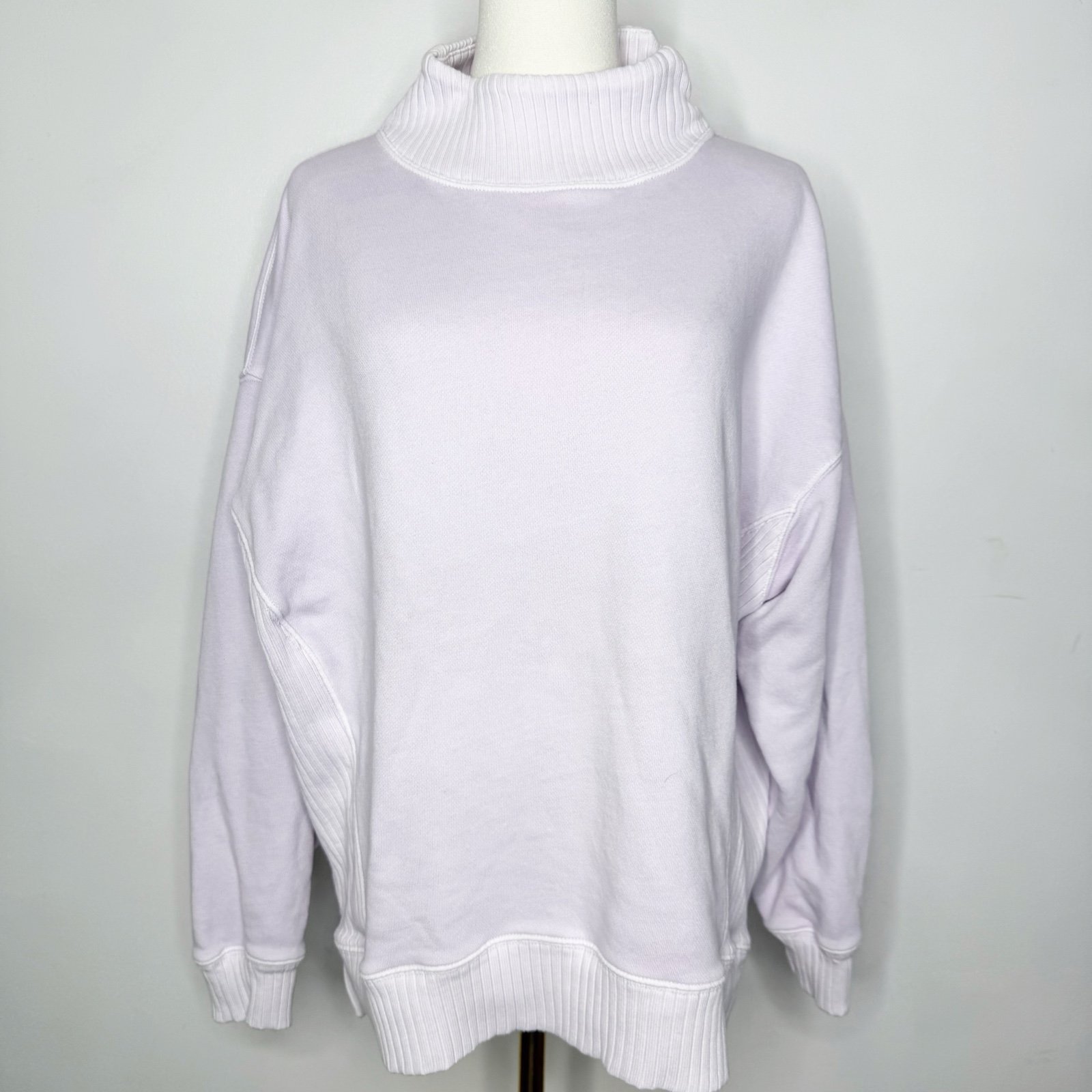 Aerie Down To Earth Cozy Turtleneck Sweatshirt Purple Size Small
