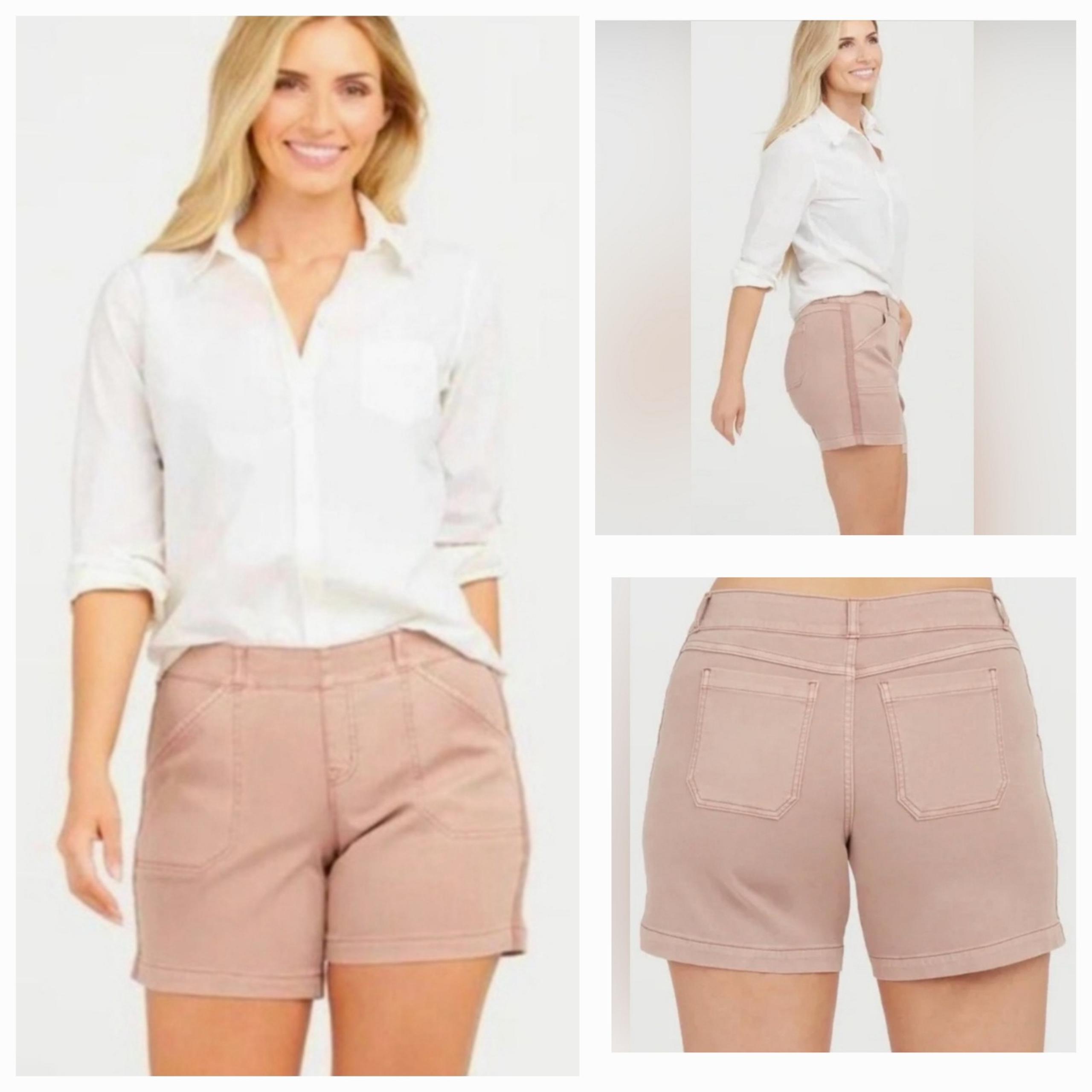Spanx 6" Inseam Twill Stretch Pull-On Shorts - Women's size LARGE