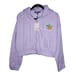 Missguided Purple Hoodie NWT Womens 6 Sweatshirt Crop New Embroidered Y2K Casual