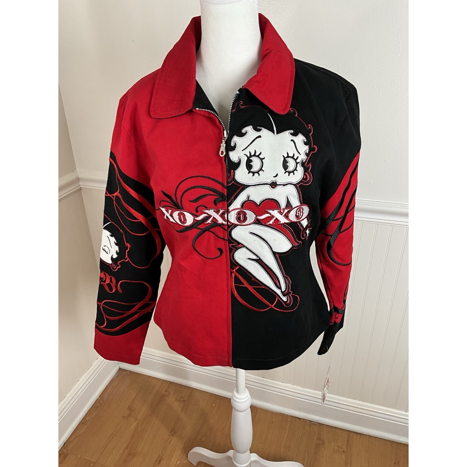 BETTY BOOP Nascar Racing JH DESIGN Jacket XOXO Full Zip NEW Women Size M