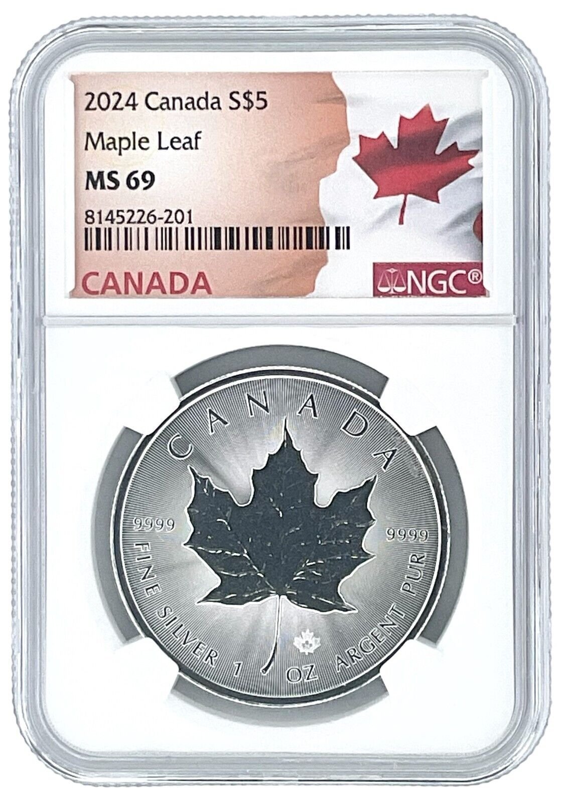 2024 Canada 1oz Maple Leaf NGC MS69 - Flag Label