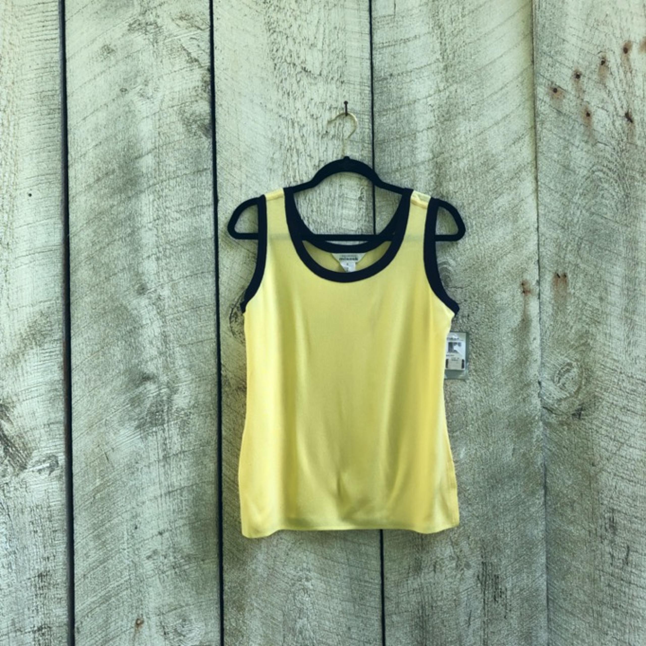 Exclusively Misook yellow/navy tank top