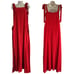 Indah Linen Blend Maxi Dress Swim Coverup Red Size S/M Side-Tie Vacation Resort
