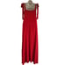 Indah Linen Blend Maxi Dress Swim Coverup Red Size S/M Side-Tie Vacation Resort