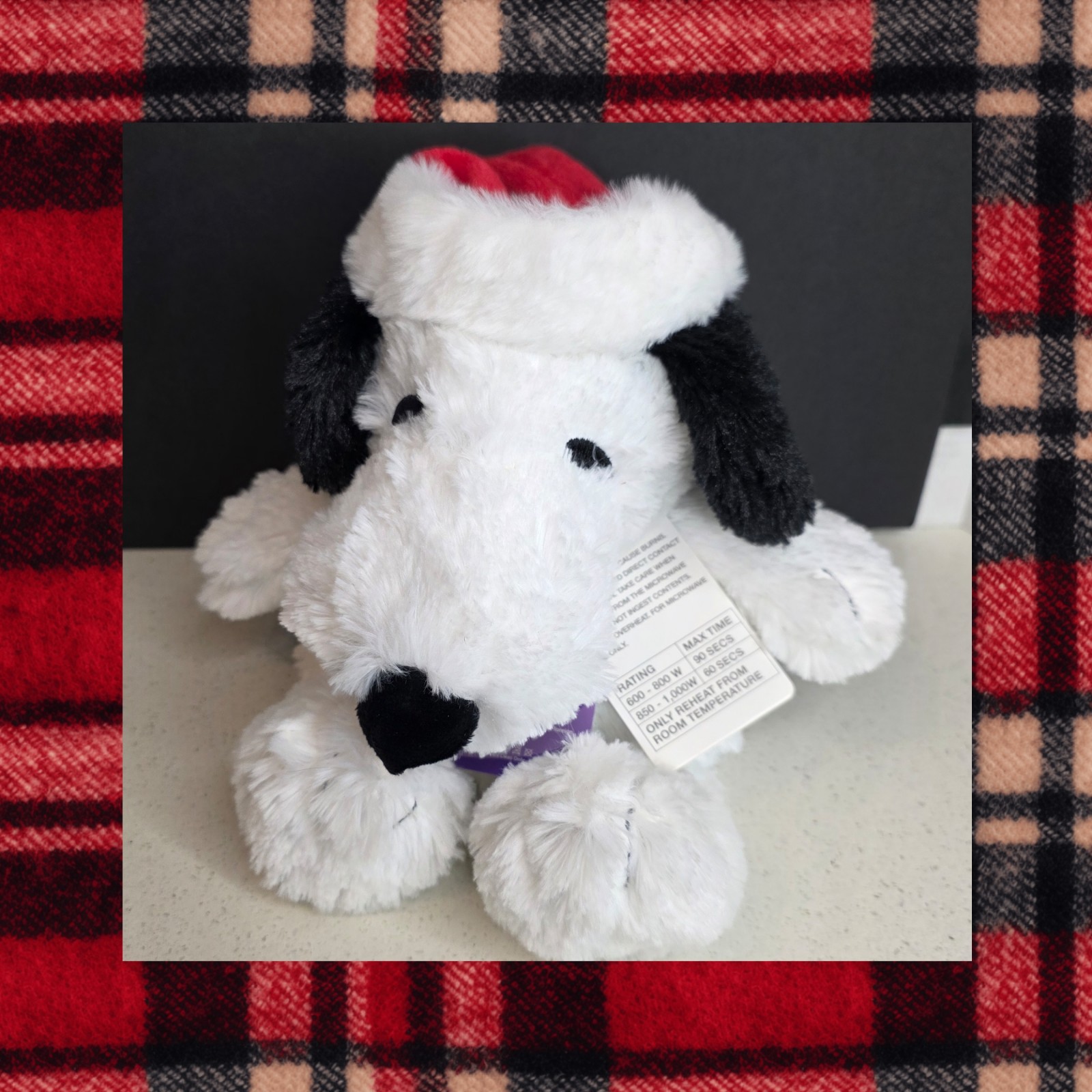 ❤ Warmies 13" SNOOPY CHRISTMAS HAT WEIGHTED AND WARMING PLUSH BNWT Microwave