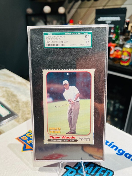 2001 Sports Illustrated PGA CHAMPIONSHIP Tiger Woods ROOKIE SGC 8.5