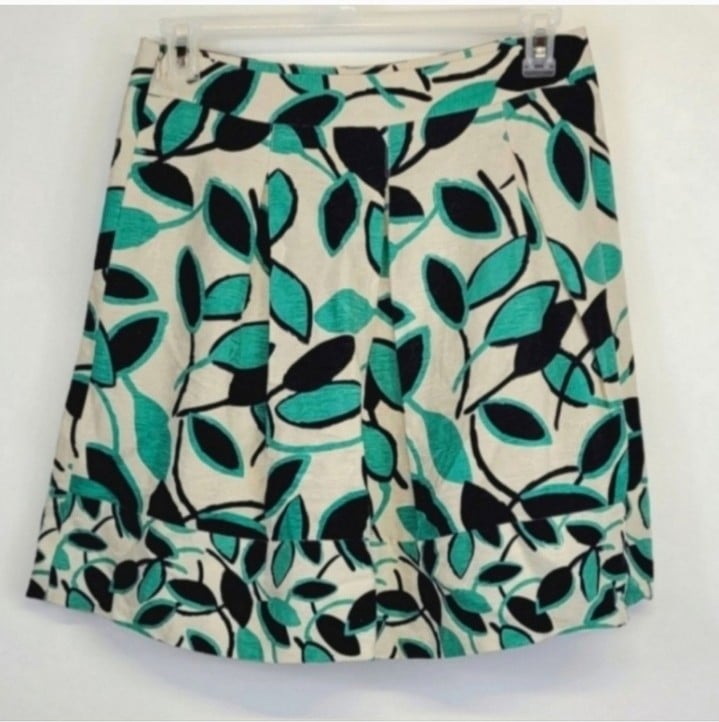 BCBGMaxazria Silk Linen Blend Skirt Size 6