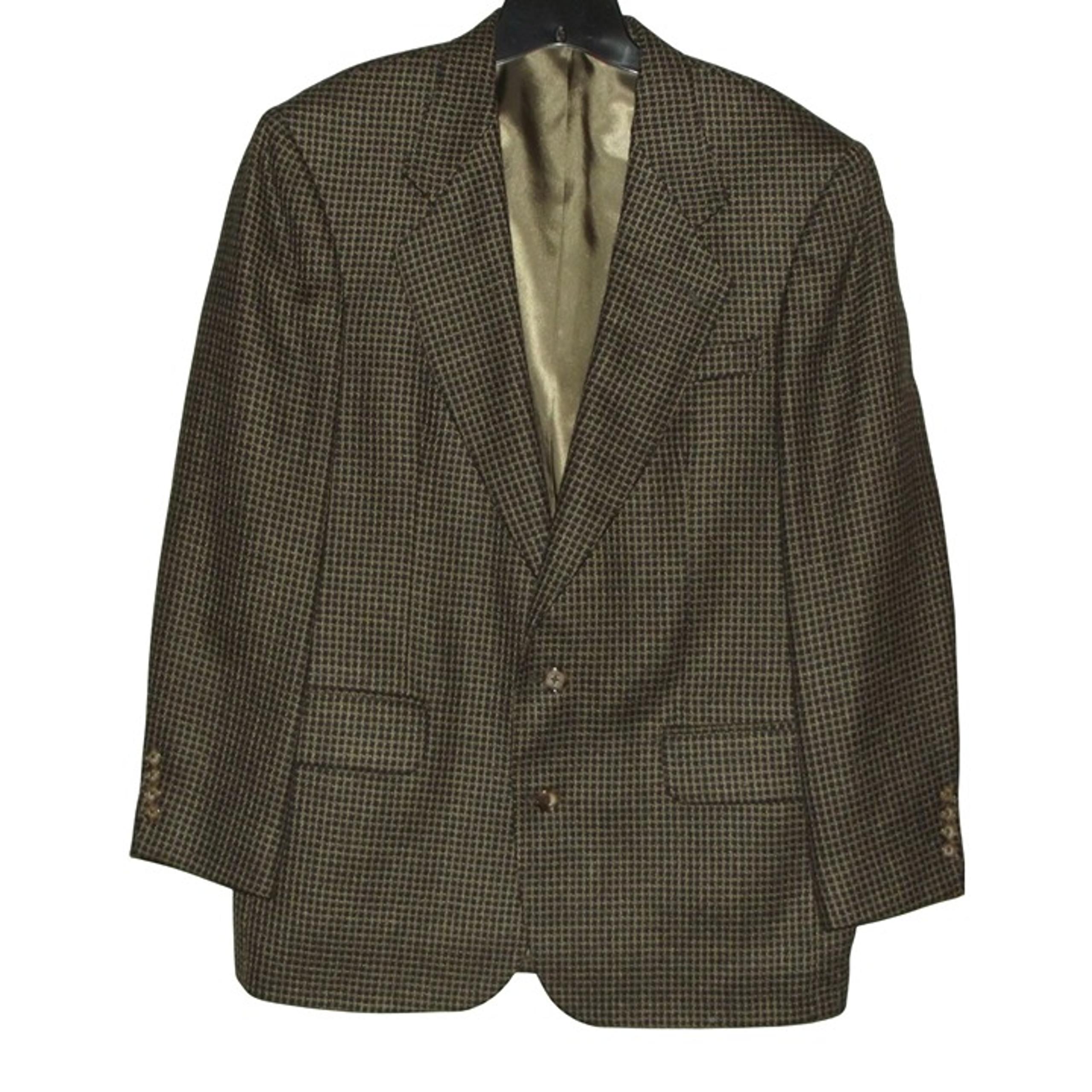 Oscar de la Renta Blazer Mens 40R Brown Wool Tweed 2-Button jacket Vintage
