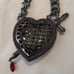 Betsey Johnson Heart And Dagger Large Statement Necklace NWT