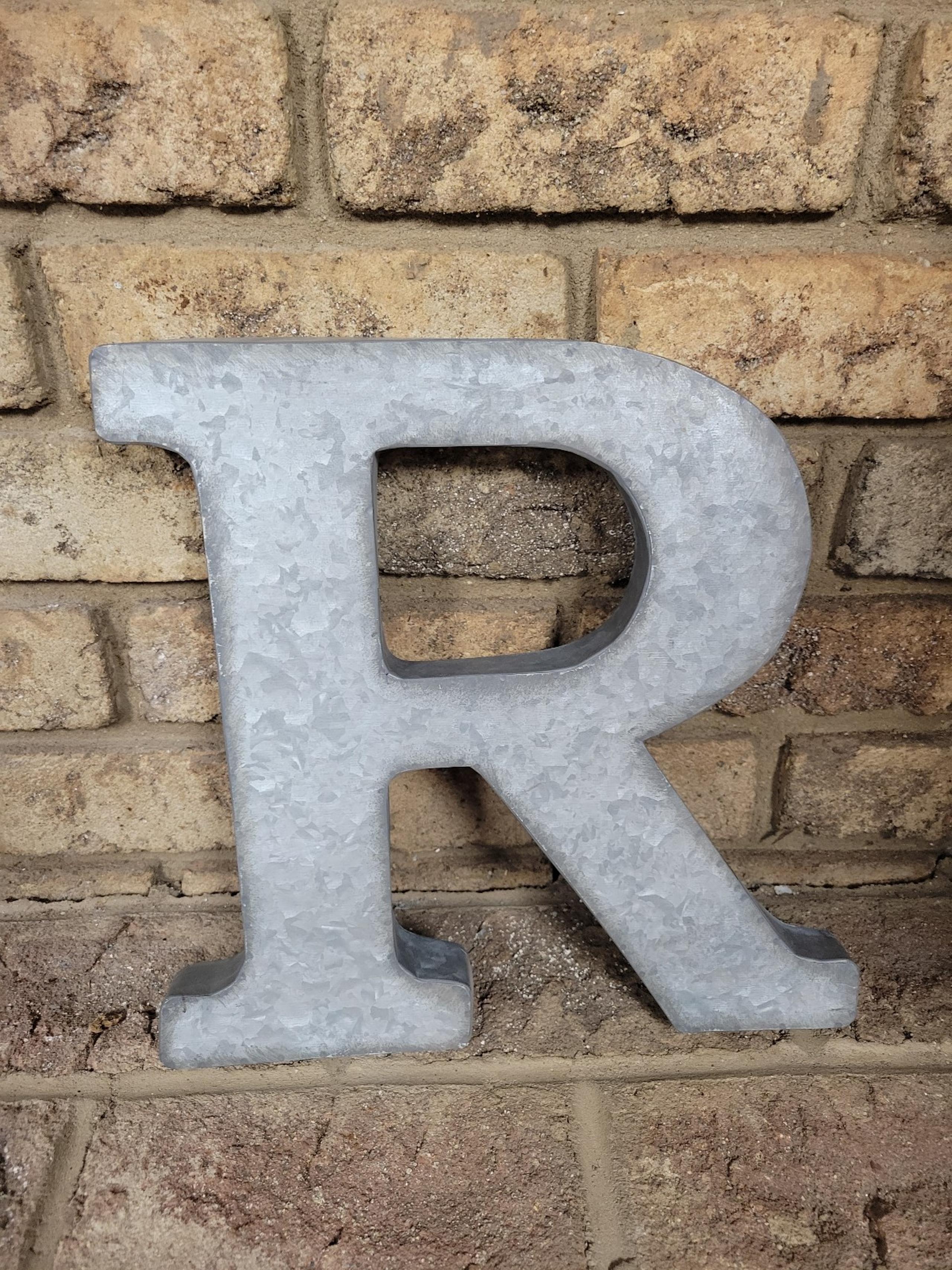 12" Galvanized Metal Letter R - Marshalls