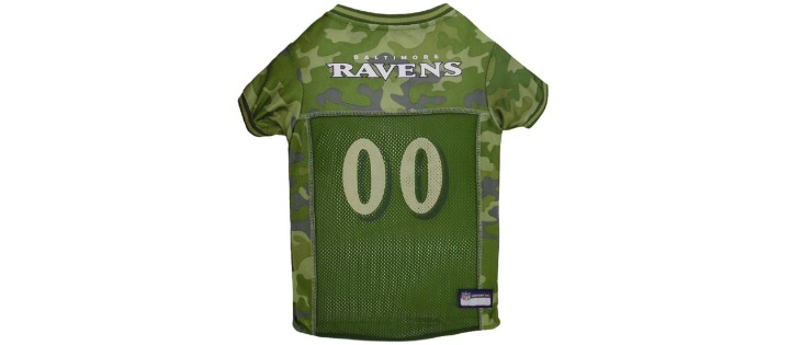 Pets First Baltimore Ravens Camo Dog Jersey, Large
