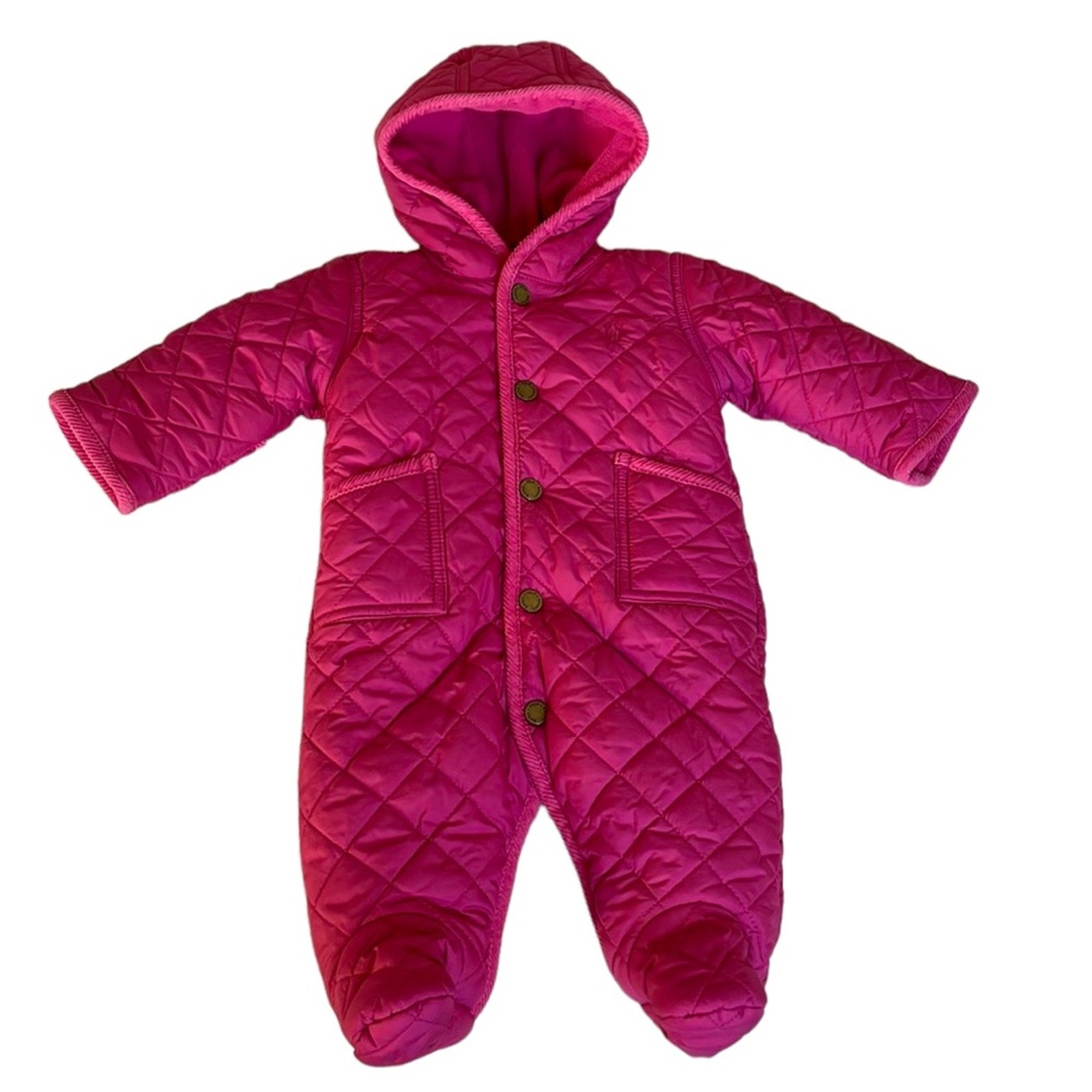 Ralph Lauren Water Resistant Baby Bunting Diamond Quilted Corduroy Snowsuit 3M