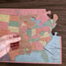 Vintage Complete JK Straus Wooden Jigsaw Puzzle No.328 Map Of United States RARE