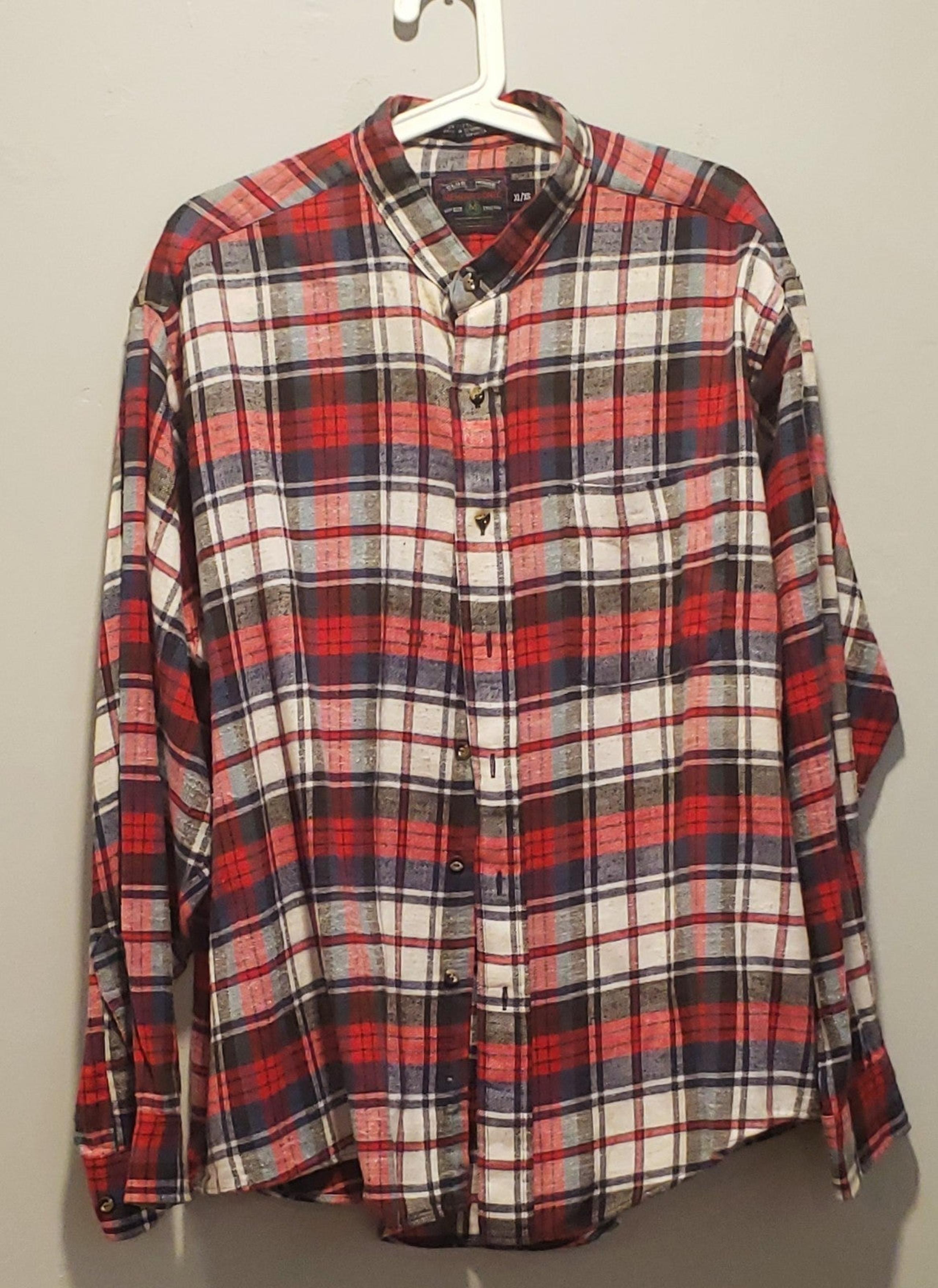 Members Only Vintage Plaid Flannel Button down Shirt