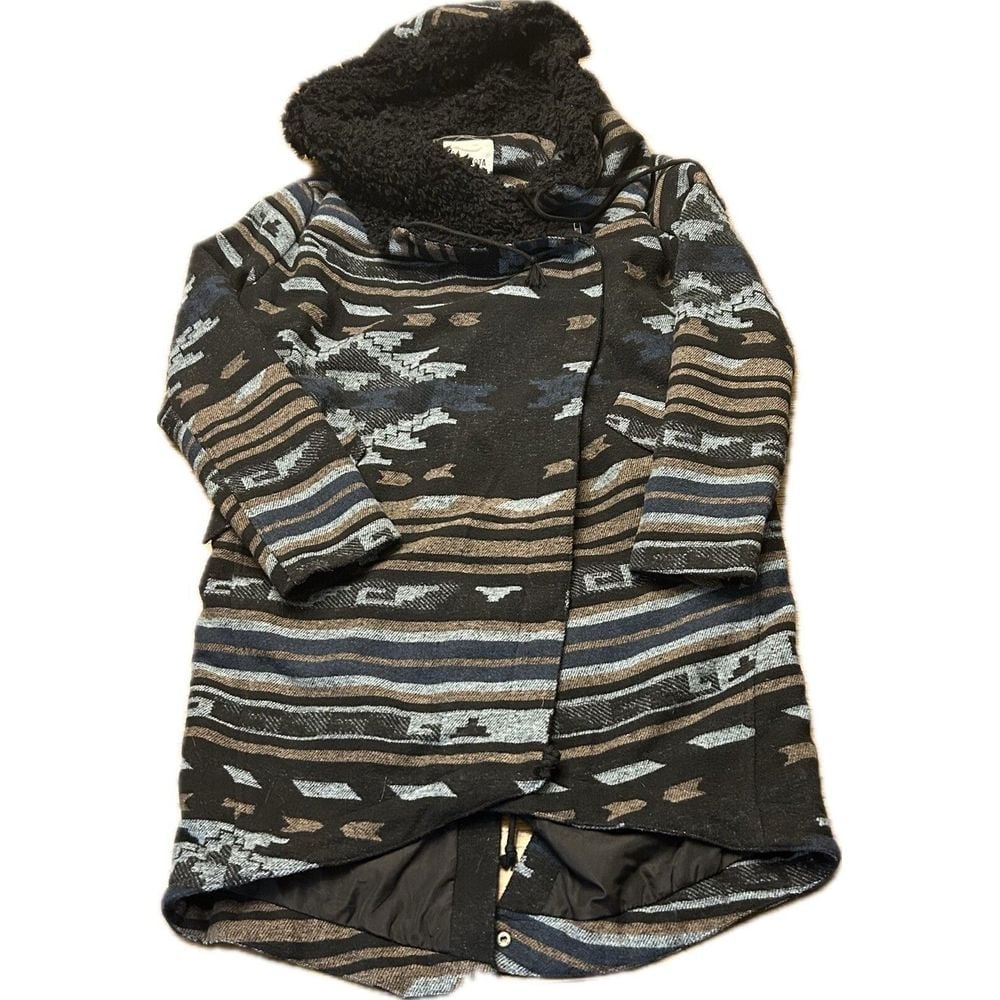 Urban Outfitters BB Dakota Mid Length Wool Blend Aztec Pattern Tribal Small Coat