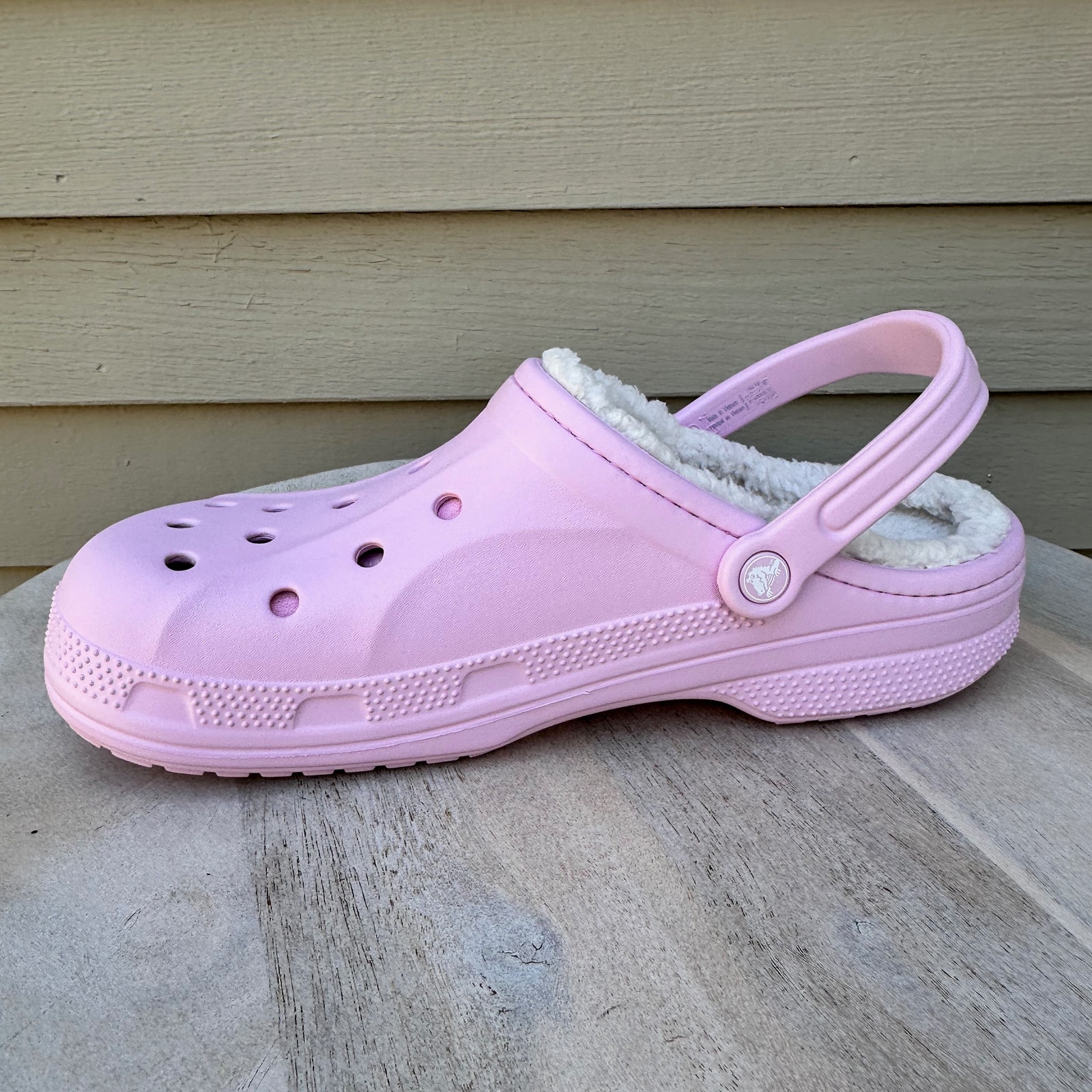 Crocs Ralen Lined Clogs Mens Size 12 Pale Pink Slip-On Round Comfort Mules New