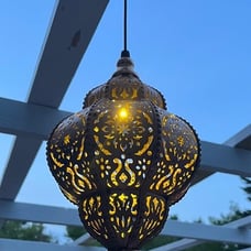 Hanging Solar Lights Outdoor Lantern Waterproof 1 Pack Bronze