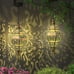 Hanging Solar Lights Outdoor Lantern Waterproof 1 Pack Bronze
