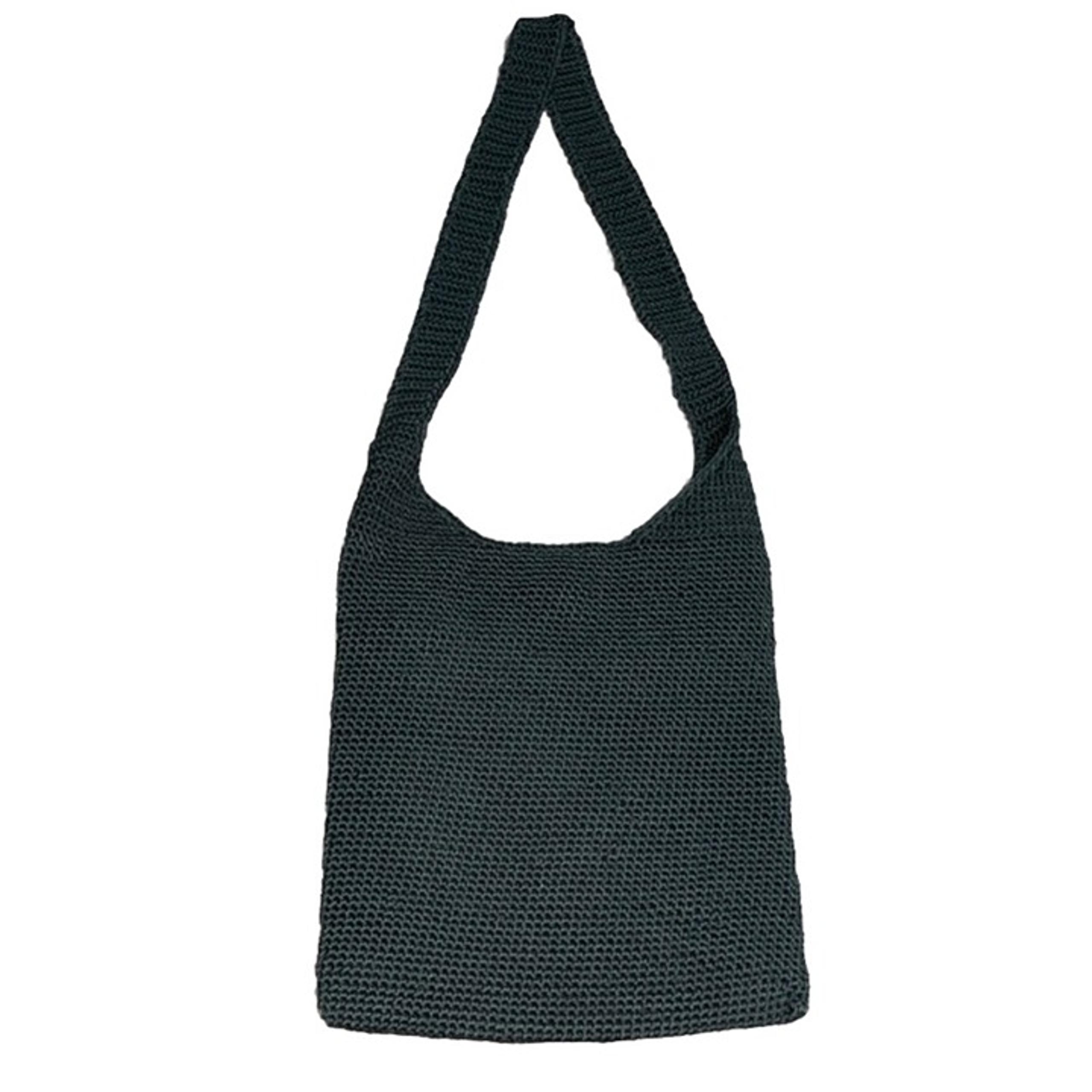 Old Navy Crochet Knit Olefin Shoulder Bag Purse Olive Green