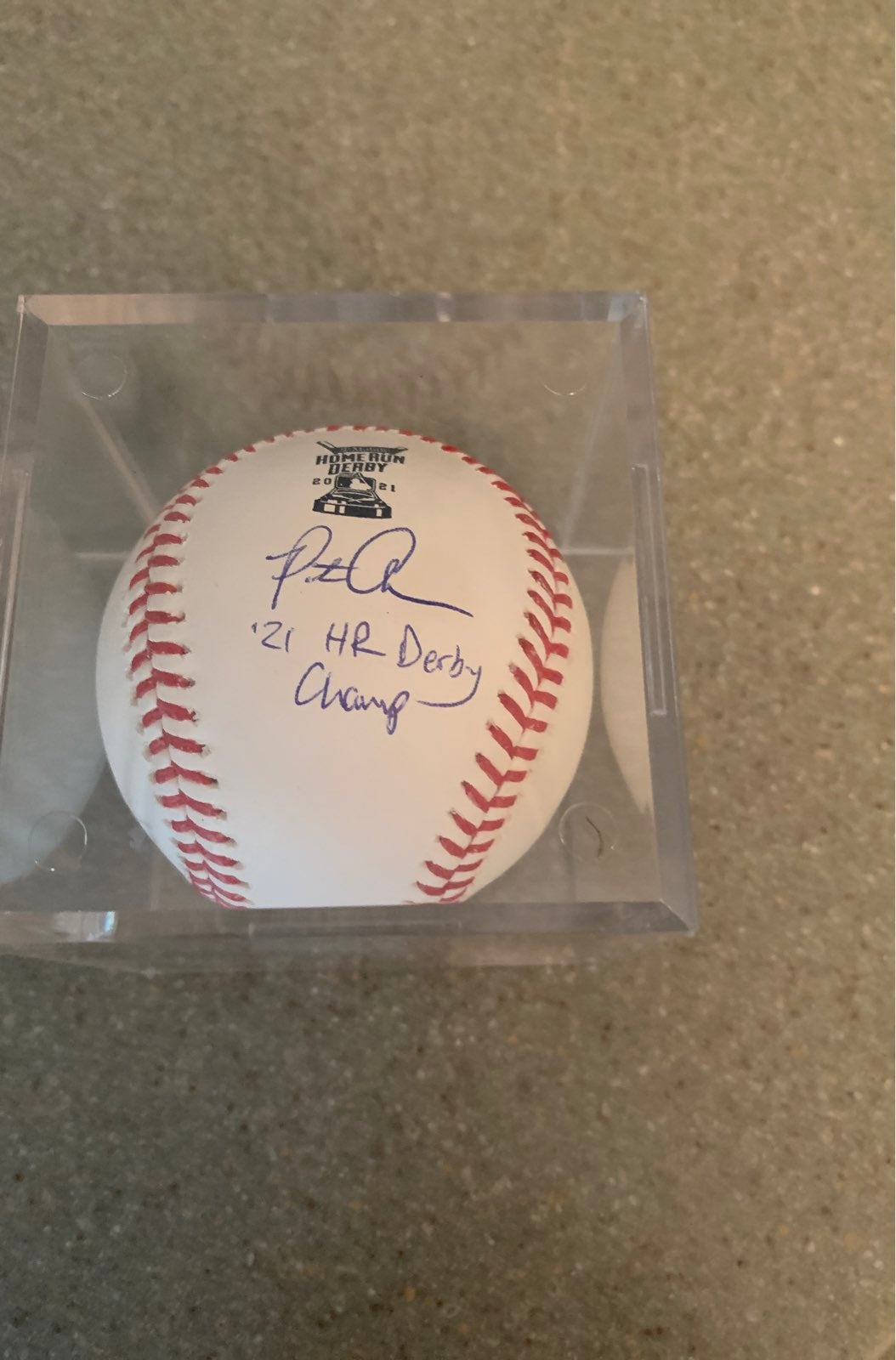 Pete Alonso Signed Ny Mets Baseball/ Xtra Script/MLB