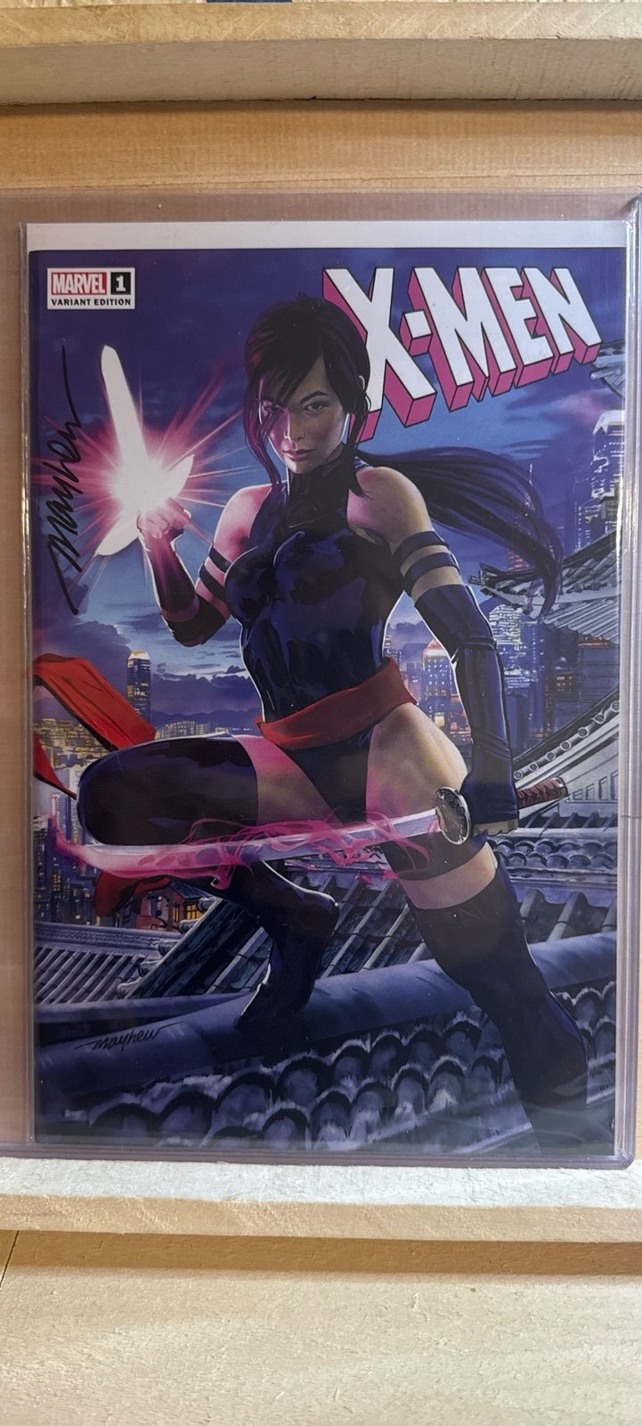X-Men #1 2024 SIGNED By Mike Mayhew Exclusive Trade Variant With COA  Psylocke