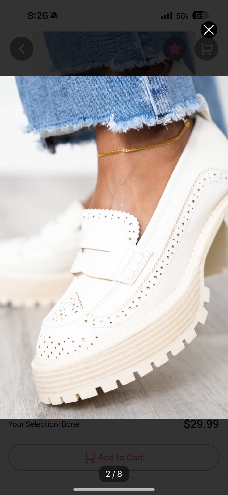 MIA new in box color bone chunky loafer size 9 white cream