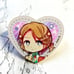 2 pc Hetalia Axis Powers Tsunotalia France Large Key Chain and Glitter Can Badge