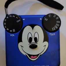 Vtg Walt Disney Productions Mickey Mouse 9 Volt AM Belt Clip Radio Hong Kong