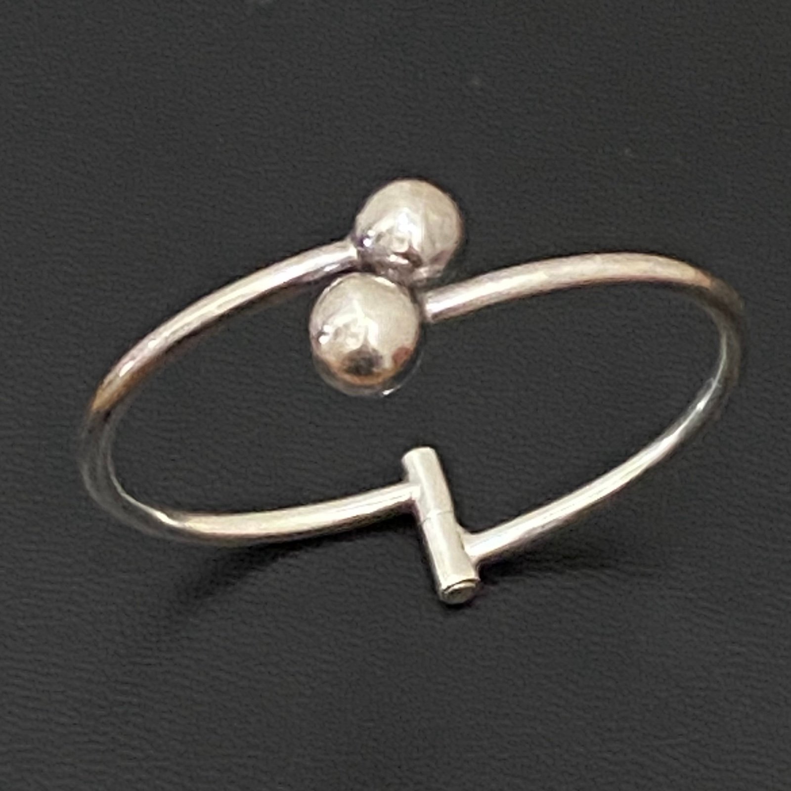 Vintage Mexican Silver 925 Orb Ball Hinge Adjustable Cuff Bangle Bracelet 14.8g.