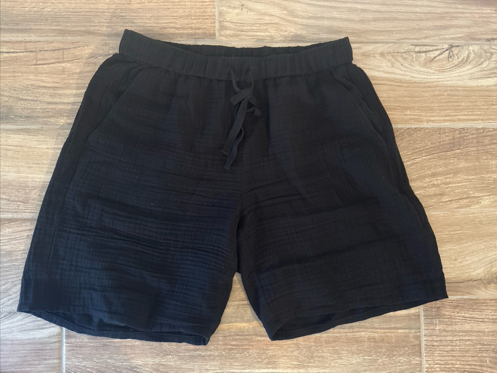 Eileen Fisher 100% Organic Linen Mid Thigh Shorts Graphite Size S